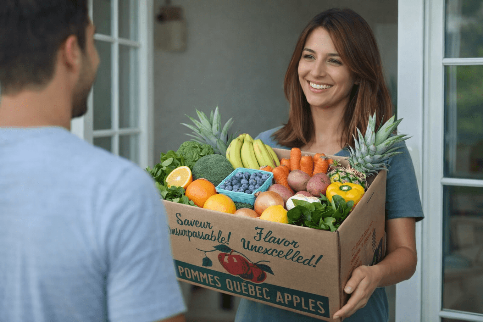 De la ferme à la porte - panier de fruits et légumes frais